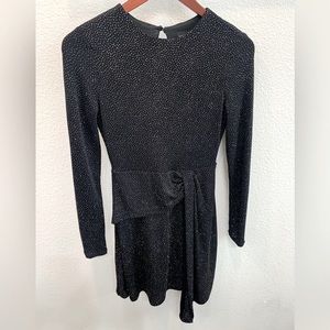 Topshop Black Fit and Flare Dress with Sparkles Size 4